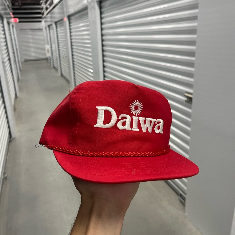 Vintage Y2K Daiwa Fishing Snapback Hat Red